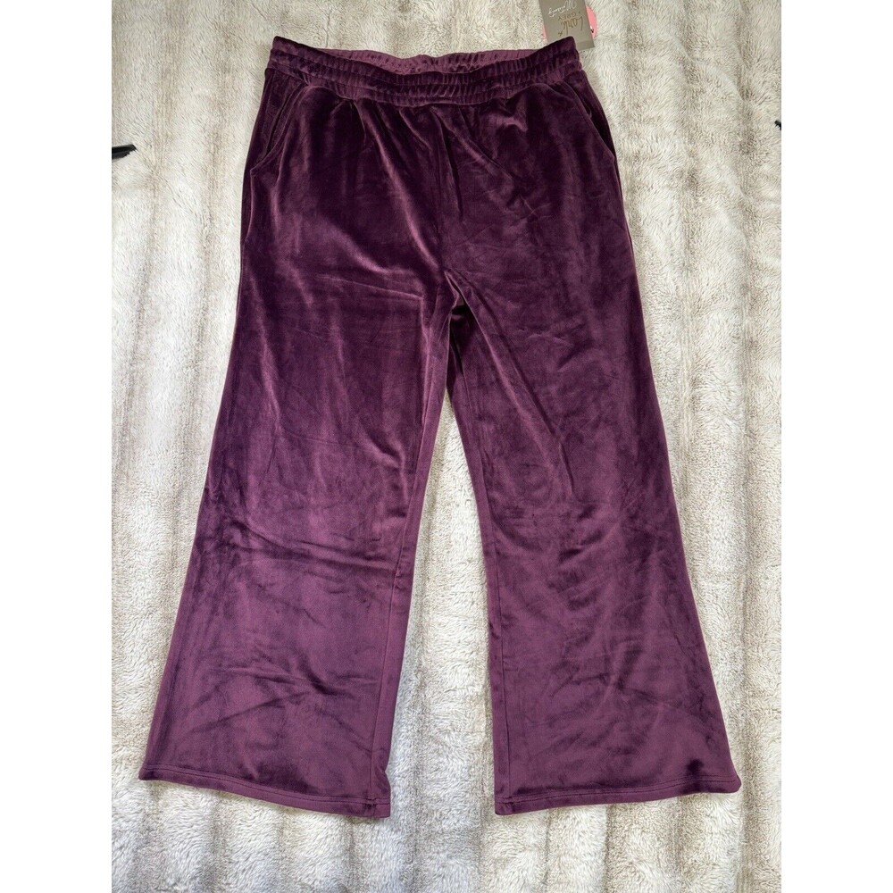 Lark + Grey Maternity Burgundy velvet Sweat Pants ,Size XL
